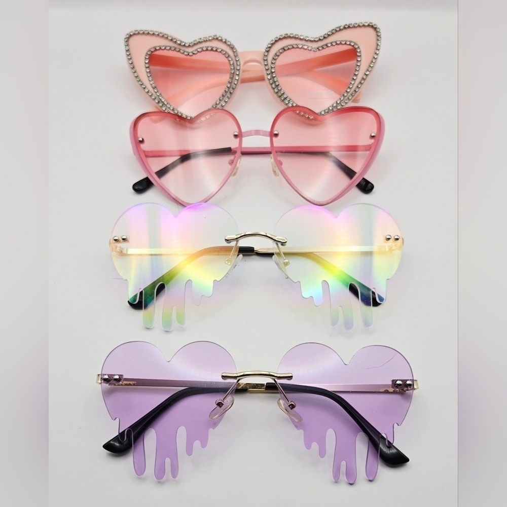 Heart Eyes Forever – 4-Pack Statement Sunglasses for Festivals - Retro Vibes
